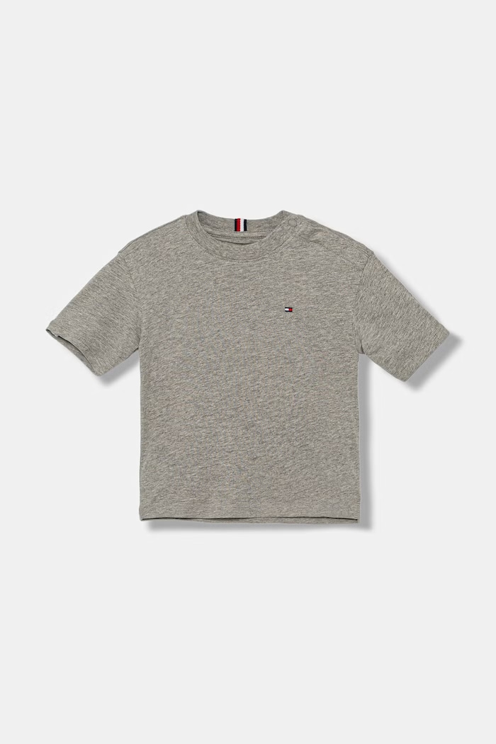 Tommy Hilfiger tricou copii din bumbac KB0KB09646.74.122.PPY2 gri SS26