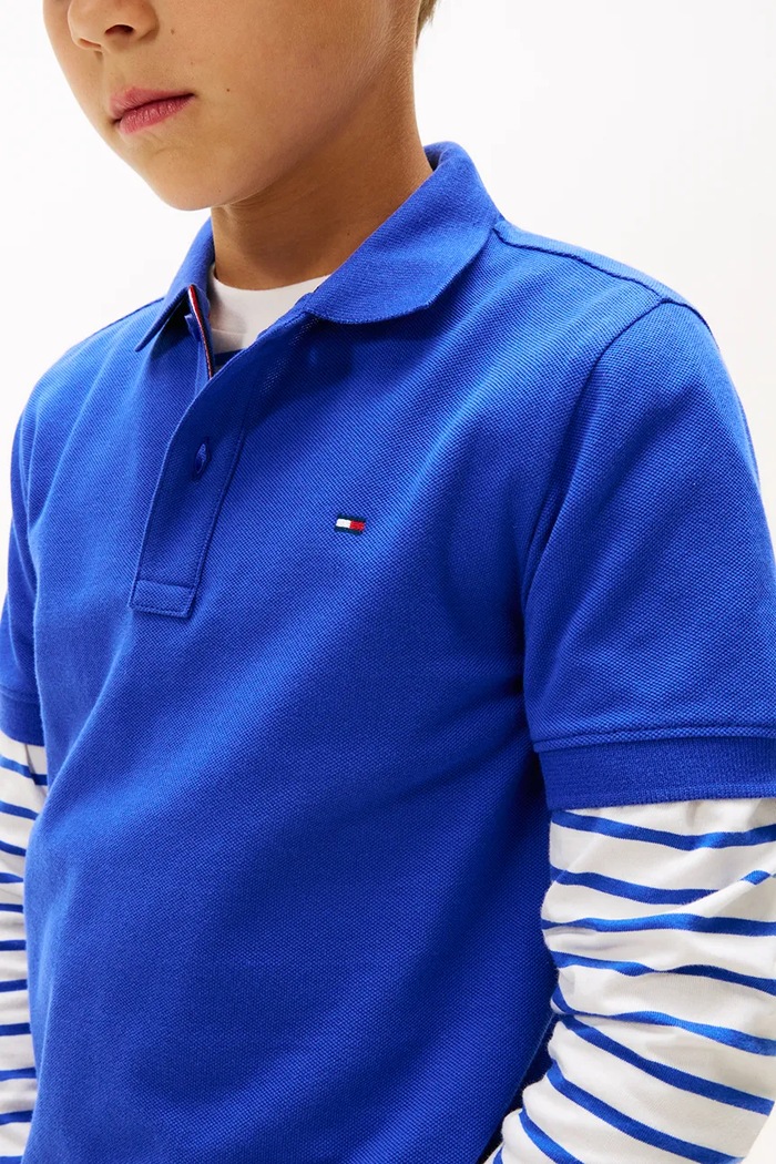 Băieți Tommy Hilfiger polo de copii din bumbac KB0KB09103.98.122.PPY2 albastru