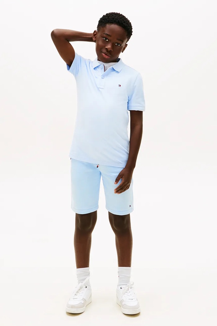 Băieți Tommy Hilfiger polo pentru copii din bumbac KB0KB09103.128.176.PPY2 albastru