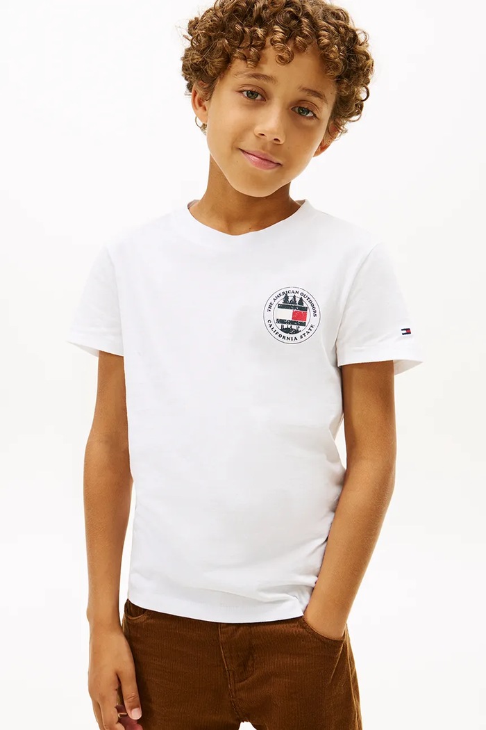 Fiú Tommy Hilfiger gyerek pamut póló KB0KB10054.128.176.PPY2 fehér