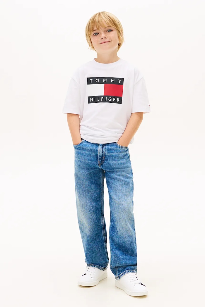 Chlapec Detské bavlnené tričko Tommy Hilfiger KB0KB10340.128.176.PPY2 biela