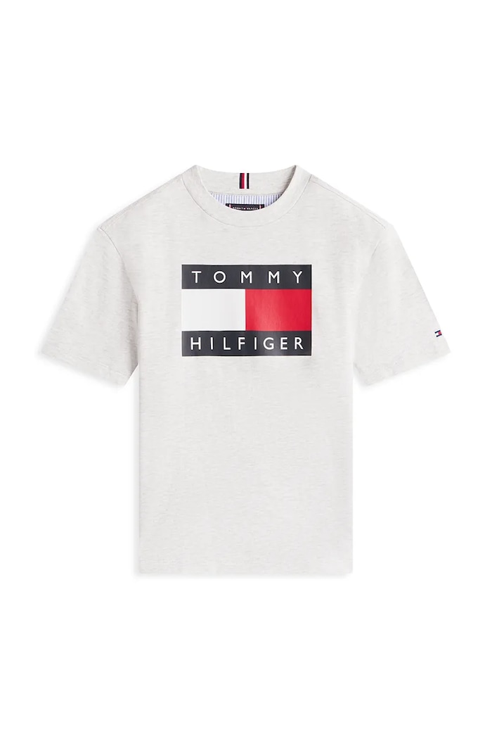 Detské bavlnené tričko Tommy Hilfiger KB0KB10340.128.176.PPY2 sivá SS26
