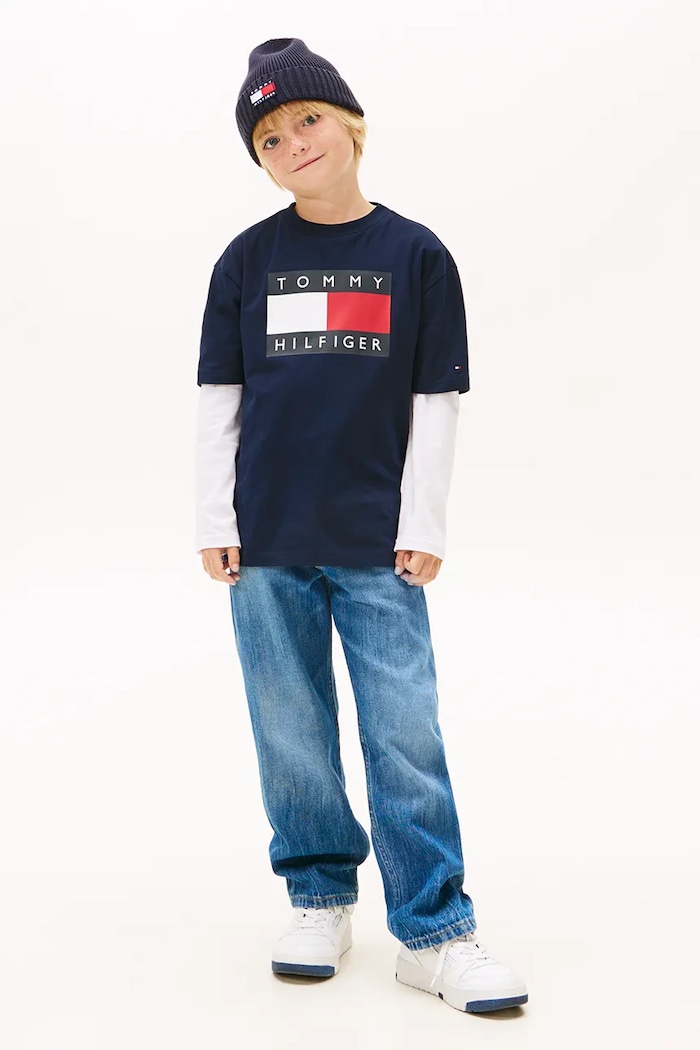 Chlapec Detské bavlnené tričko Tommy Hilfiger KB0KB10340.128.176.PPY2 tmavomodrá