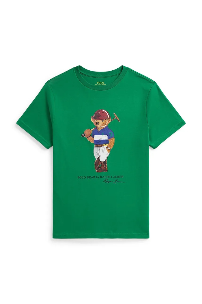 Polo Ralph Lauren t-shirt bawełniany dziecięcy nadruk zielony 323A96607001