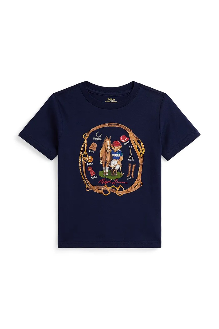 Детска памучна тениска Polo Ralph Lauren памук тъмносин 322A96608001