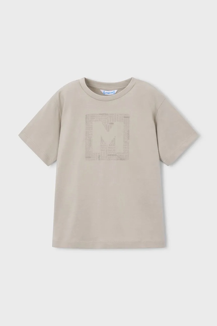 Mayoral t-shirt bawełniany dziecięcy nadruk beżowy 170.5F.Mini.PPY2