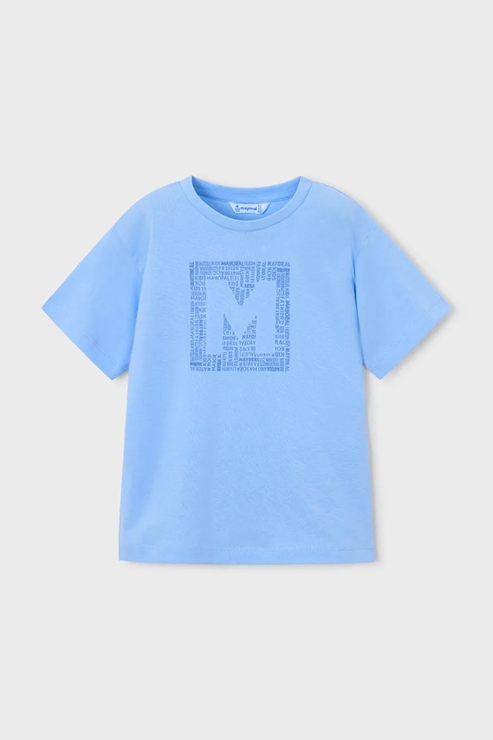 Mayoral t-shirt bawełniany dziecięcy nadruk niebieski 170.5F.Mini.PPY2
