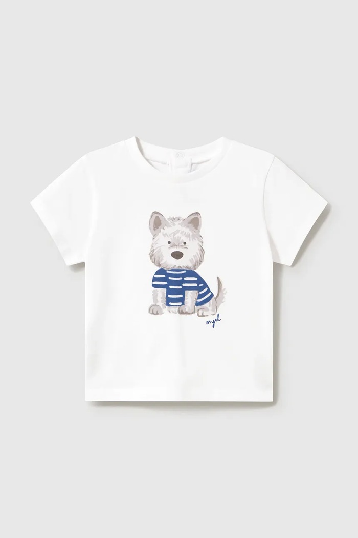 Detské bavlnené tričko Mayoral bavlna biela 1001.3A.Baby.PPY2