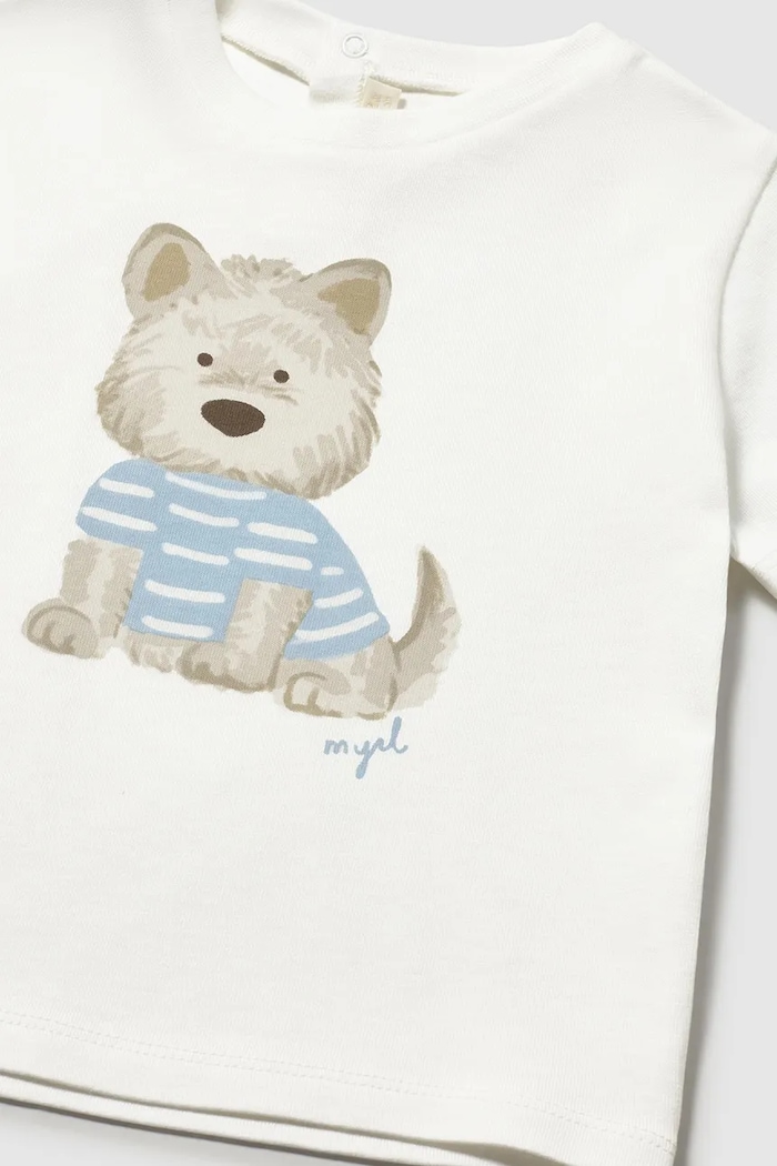 Chłopiec Mayoral t-shirt bawełniany dziecięcy 1001.3A.Baby.PPY2 biały