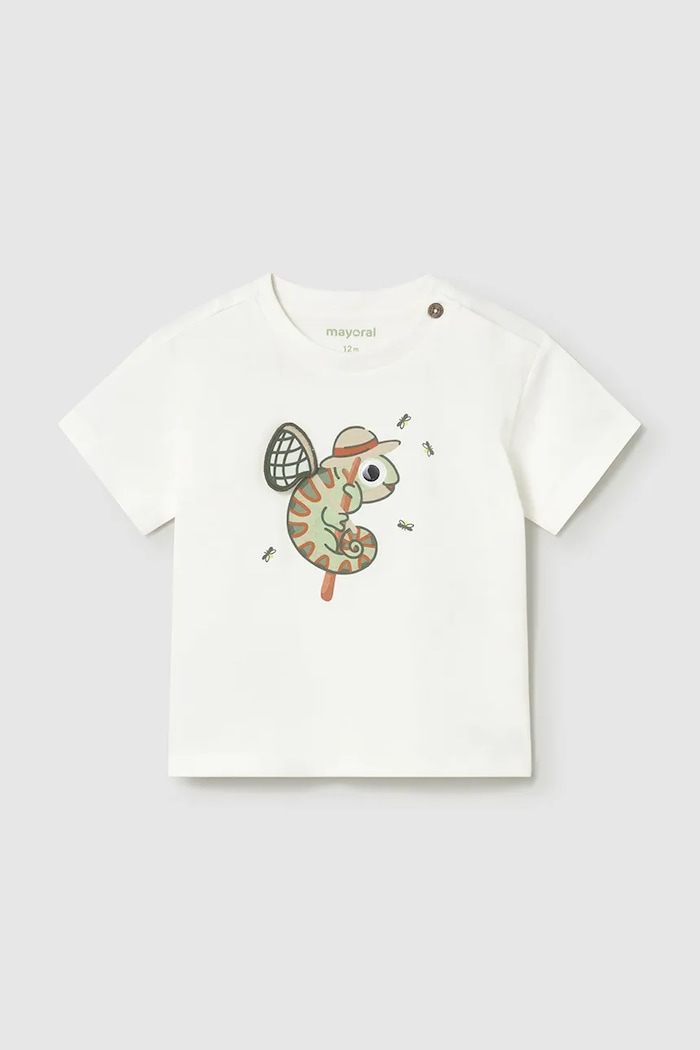 Mayoral tricou de bumbac pentru copii print alb 1004.3C.Baby.PPY2