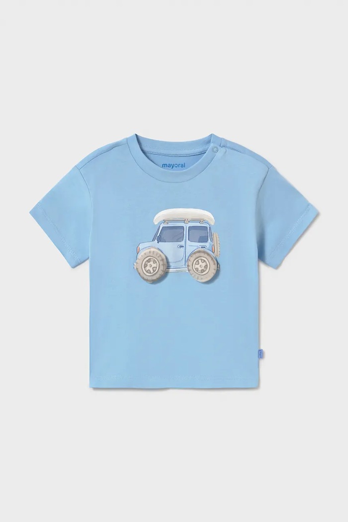 Mayoral tricou de bumbac pentru copii print albastru 1011.3G.Baby.PPY2