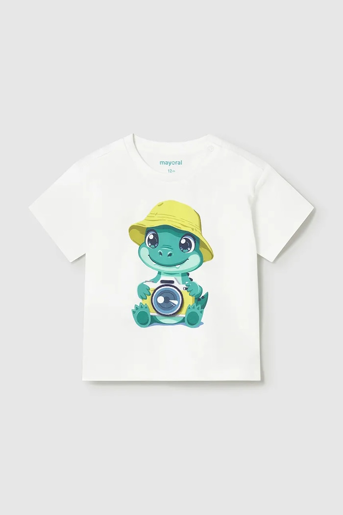 Mayoral tricou de bumbac pentru copii imprimeu alb 1016.3J.Baby.PPY2