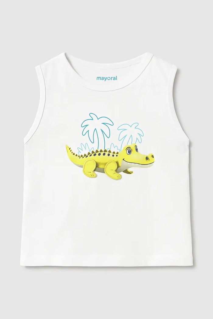 Mayoral tricou copii print alb 1018.3D.Baby.PPY2