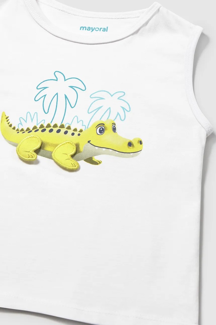 Băieți Mayoral tricou copii 1018.3D.Baby.PPY2 alb