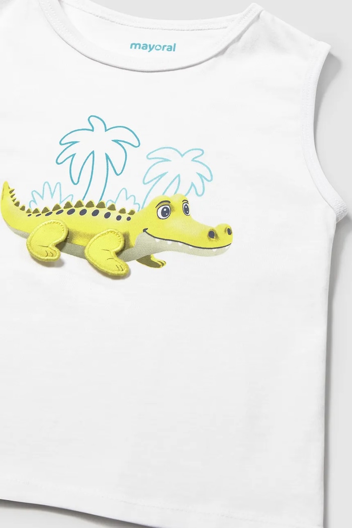 Băieți Mayoral tricou copii 1018.3D.Baby.PPY2 alb