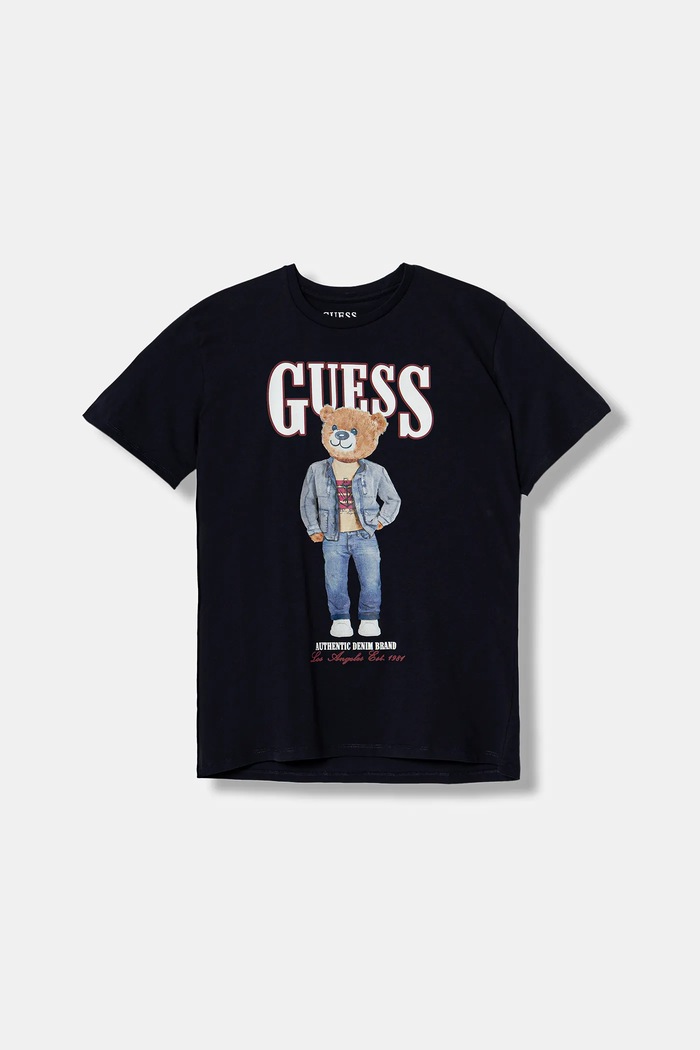 Detské bavlnené tričko Guess bavlna tmavomodrá L6RI11.K8HM4.PPY2