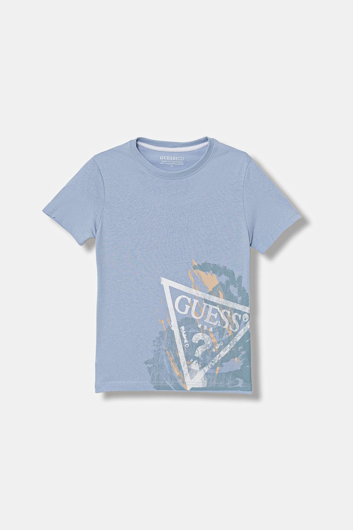 Детская хлопковая футболка Guess хлопок голубой L6RI14.K8HM4.PPY2