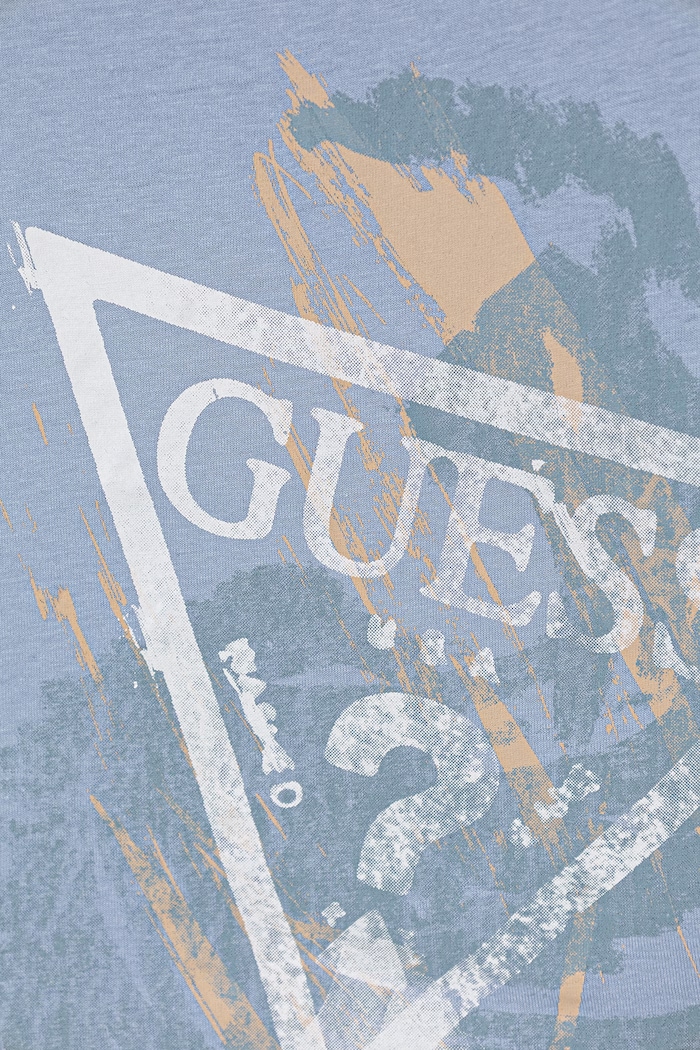 Мальчик Детская хлопковая футболка Guess L6RI14.K8HM4.PPY2 голубой