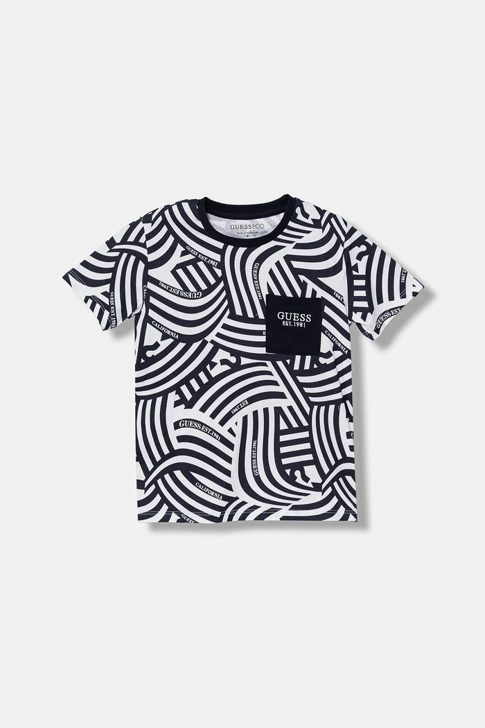 Dječja pamučna majica kratkih rukava Guess print bijela N6RI13.K8HM4.PPY2