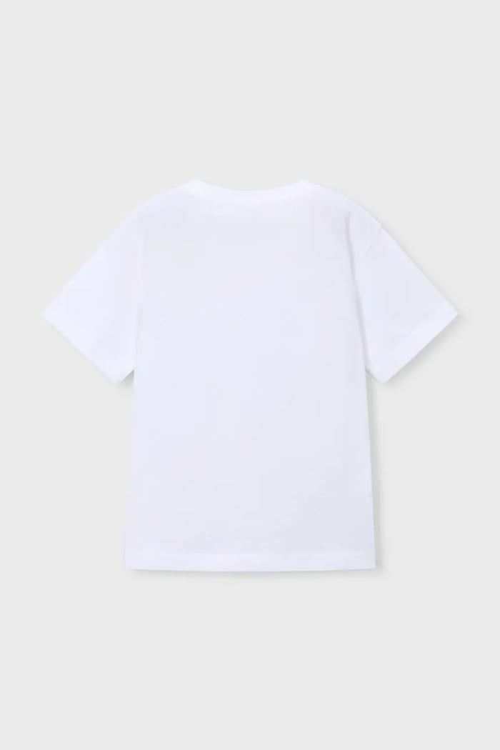 Mayoral t-shirt bawełniany dziecięcy 3059.5C.Mini.PPY2 biały SS26