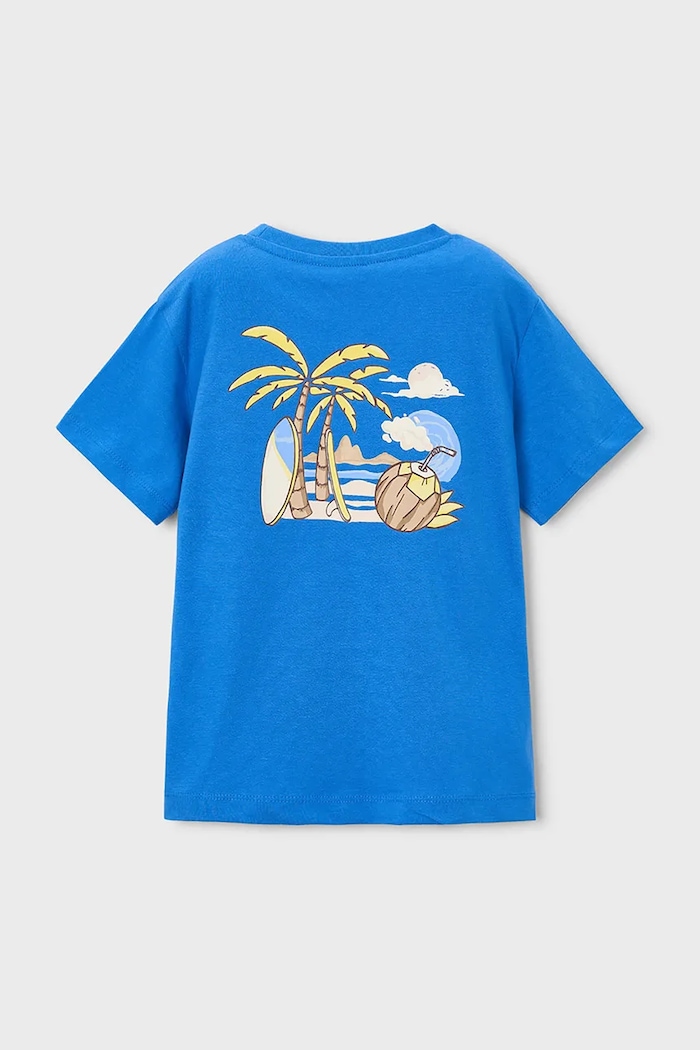 Băieți Mayoral tricou de bumbac pentru copii 2-pack 3063.5D.Mini.PPY2 albastru
