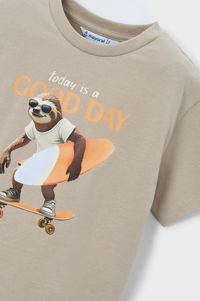 Mayoral t-shirt bawełniany dziecięcy zielony 3064.5D.Mini.PPY2