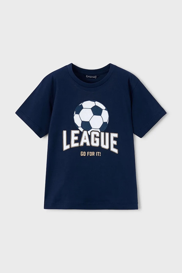 Mayoral tricou de bumbac pentru copii print bleumarin 3074.5G.Mini.PPY2