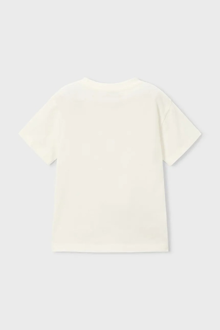 Mayoral t-shirt bawełniany dziecięcy 3077.5H.Mini.PPY2 biały SS26