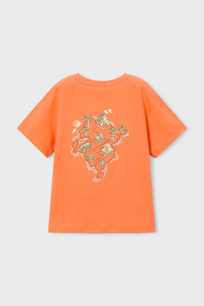 Chłopiec Mayoral t-shirt bawełniany dziecięcy 3078.5H.Mini.PPY2 pomarańczowy