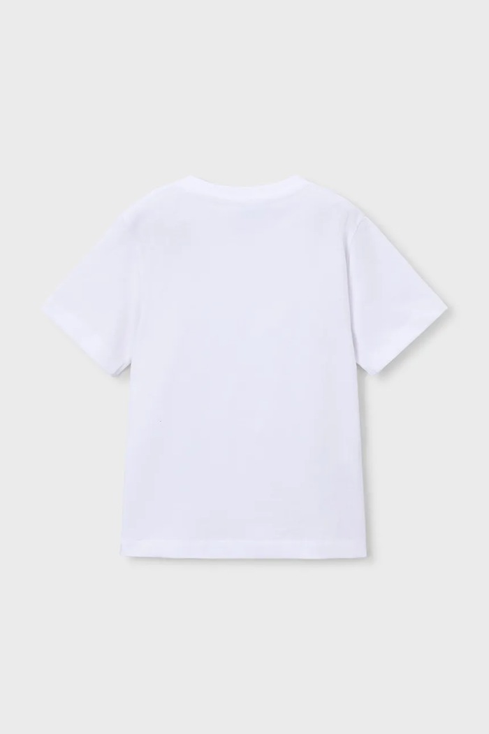 Mayoral tricou de bumbac pentru copii 3079.5J.Mini.PPY2 alb SS26