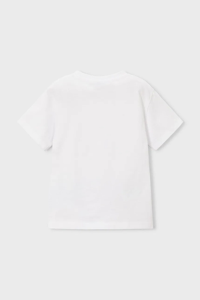 Băieți Mayoral tricou de bumbac pentru copii 3080.5J.Mini.PPY2 alb