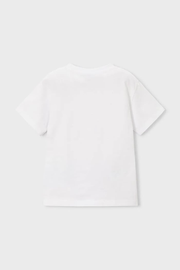 Băieți Mayoral tricou de bumbac pentru copii 3080.5J.Mini.PPY2 alb