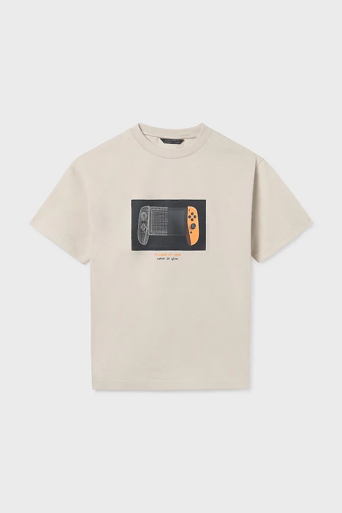Παιδικό βαμβακερό μπλουζάκι Mayoral 6035.7F.Junior.PPY2 μπεζ SS26