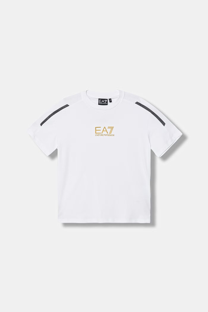EA7 Emporio Armani tričko detské bavlnené s elastanom biela 7B000268.AF10373