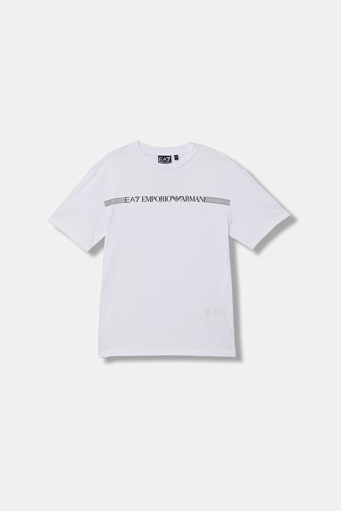 EA7 Emporio Armani tricou pentru copii bumbac alb 7B000262.AF12874