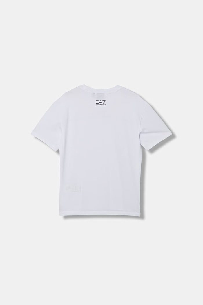 EA7 Emporio Armani tricou pentru copii bumbac 7B000262.AF12874 alb SS26
