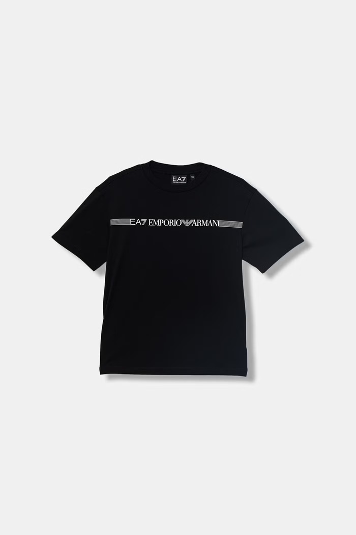 EA7 Emporio Armani t-shirt dziecięcy bawełniany czarny 7B000262.AF12874
