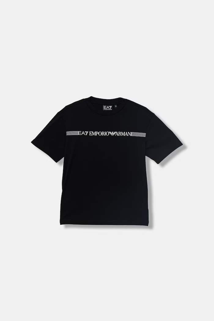 EA7 Emporio Armani t-shirt dziecięcy bawełniany czarny 7B000262.AF12874