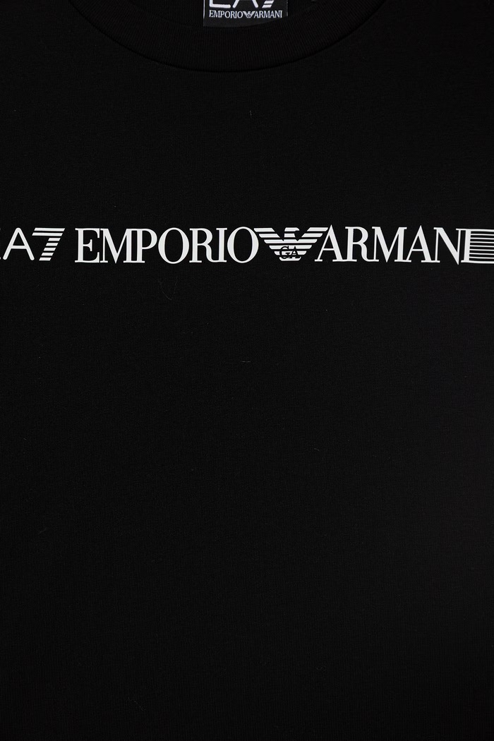 Chłopiec EA7 Emporio Armani t-shirt dziecięcy bawełniany 7B000262.AF12874 czarny