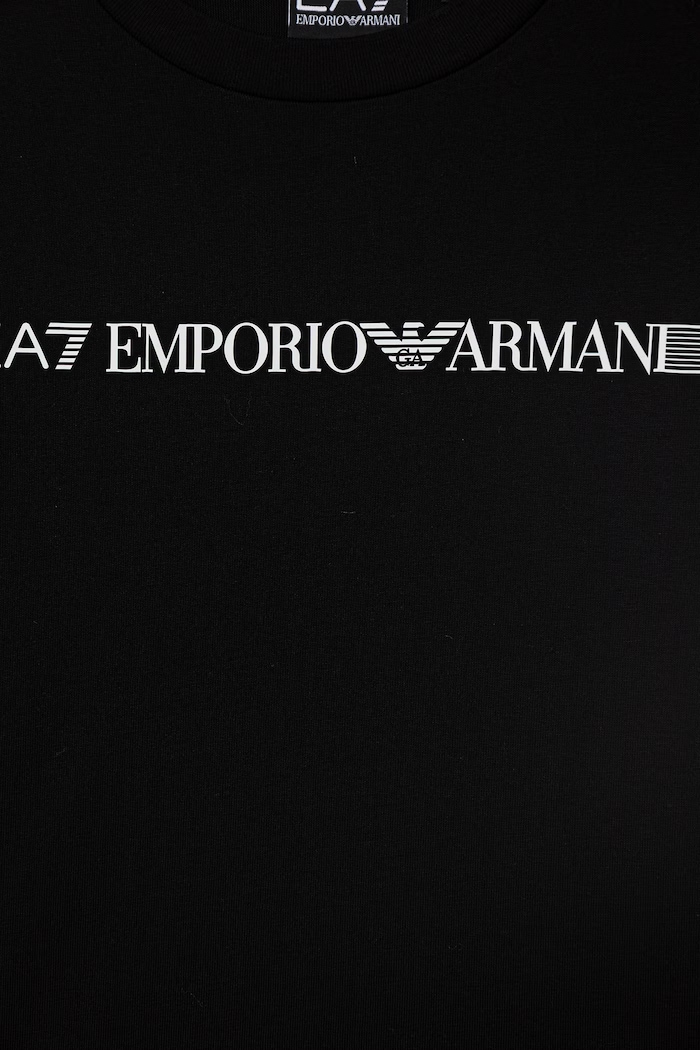 Chłopiec EA7 Emporio Armani t-shirt dziecięcy bawełniany 7B000262.AF12874 czarny