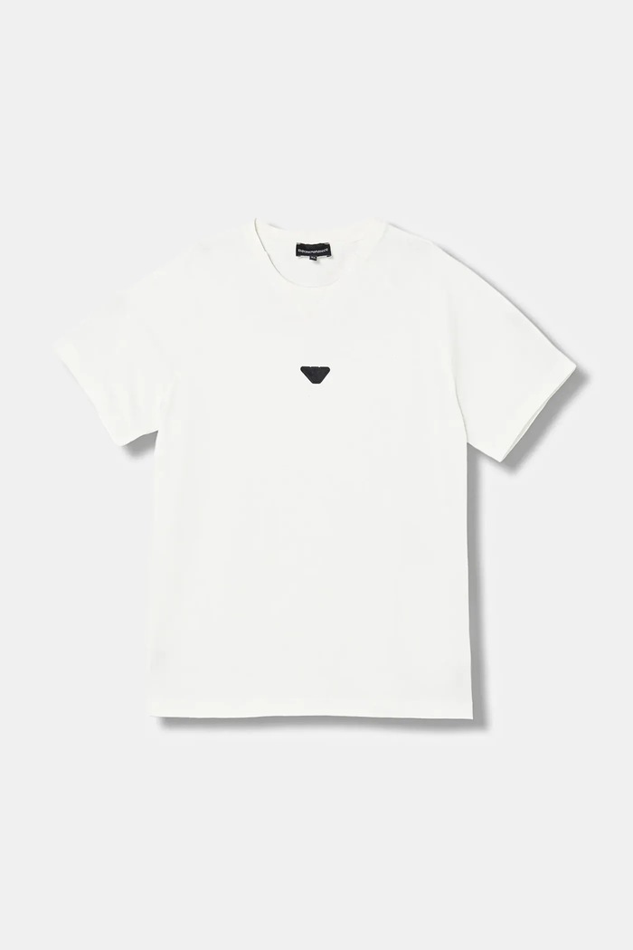 Emporio Armani t-shirt bawełniany dziecięcy EB000943.AF13715 biały SS26