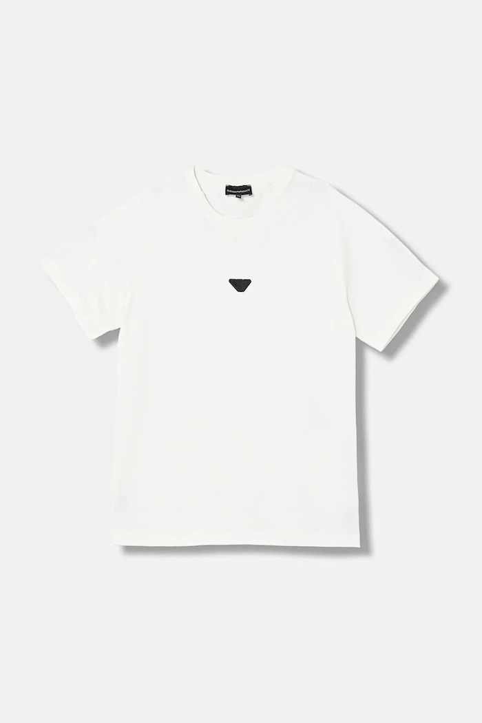 Dětské bavlněné tričko Emporio Armani EB000943.AF13715 bílá SS26