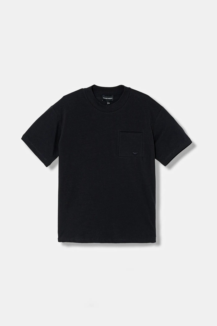 Dětské tričko Emporio Armani s elastanem námořnická modř EB001318.AF21808