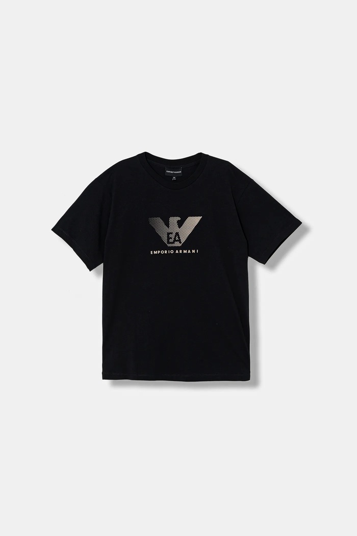 Chłopiec Emporio Armani t-shirt bawełniany dziecięcy 3-pack EB001319.AF14503 turkusowy