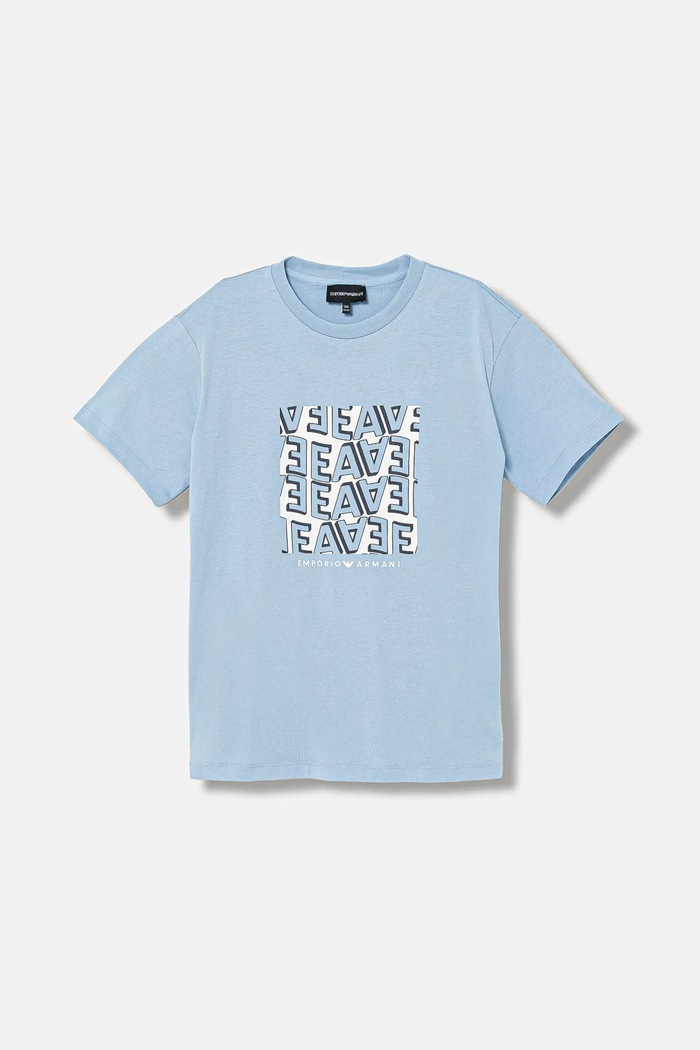 Chłopiec Emporio Armani t-shirt bawełniany dziecięcy 2-pack EB001343.AF14503 niebieski
