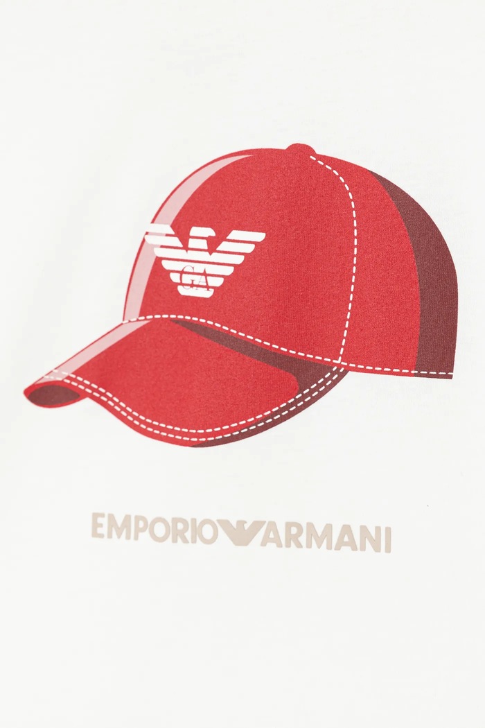 CHLAPEC Dětské bavlněné tričko Emporio Armani EB001344.AF14503 bílá