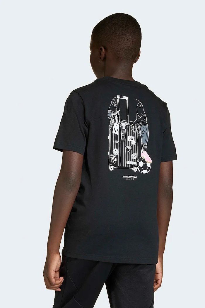 Chłopiec adidas Performance t-shirt bawełniany dziecięcy MESSI KB9476 czarny