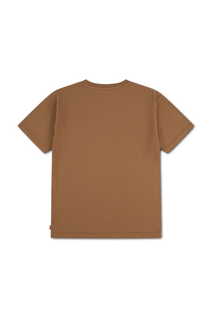 Levi's T-shirt dziecięcy z bawełną RED TAB VINTAGE TEE 9EP595 brązowy SS26