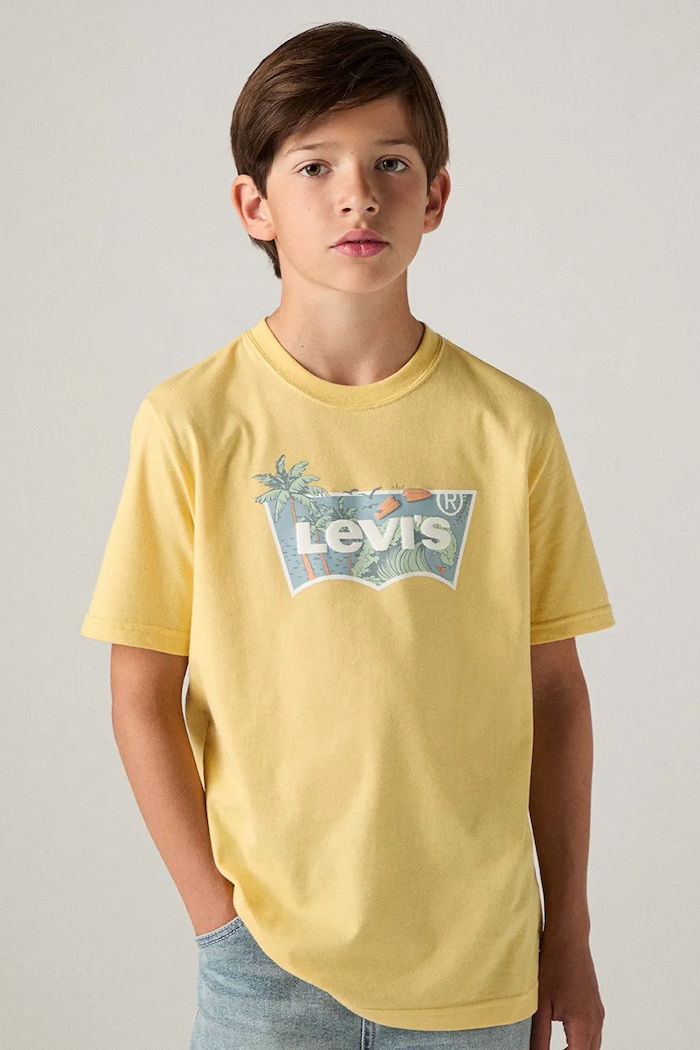 Detské tričko Levi's HIGH TIDE BATWING TEE okrúhly žltá 9EP611