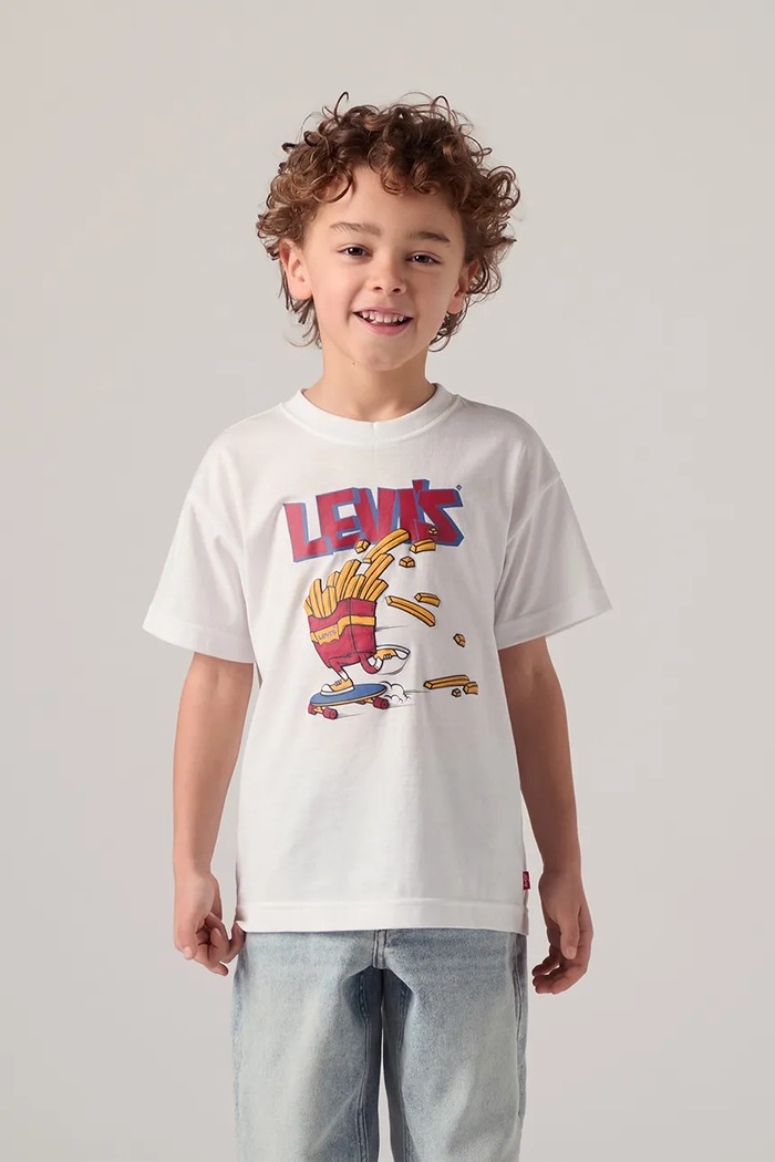 Levi's t-shirt dziecięcy FRIES ON THE LOOSE TEE pozostałe biały 8EP641